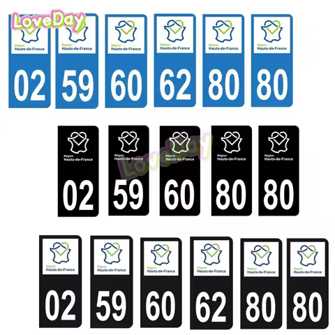 France Car License Plate Sticker Auto Plaque Immatriculation Voiture 02 59 60 62 80 Oise Logo Région