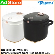 Toyomi SmartDiet Micro-com Rice Cooker 0.8L RC 2080LC WH / BK