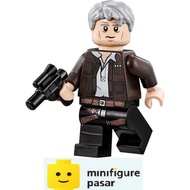sw0841 Lego Star Wars Episode 7 75192 75180 - Han Solo Old Minifigure w Blaster - New