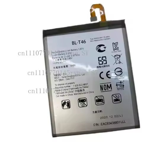 100% New Replacement Battery BL-T46 5000mAh For LG V60 ThinQ 5G LMV600VM V600VM V600QM5 BL T46 Batte