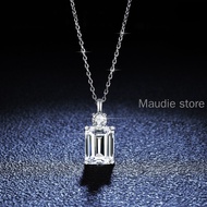 4ct Luxury Moissanite Diamond Pendant Genuine Women's Necklace Emerald Cut With GRA Support For Men