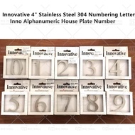 Innovative 4 / 6 Inch Stainless Steel 304 Inno Alphanumeric House Plate Number