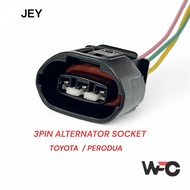Original Jey Toyota Vios NCP42 Toyota Alternator Socket 3pin AE101 Alternator Socket 3pin