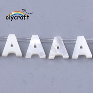 5pcs Sea Shell Beads Top Drilled Beads Letter Letter.A 10x9x3mm Hole: 0.8mm