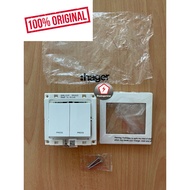 HAGER WGML121P 10Amp 2 Gang press switch