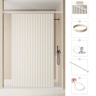 ม่านห้องน้ำ ฉากกั้นห้องน้ำ ขนาด 120x200cm 180x200cm 240x200cm มีเสถียรภาพสูง 230g ผ้าหนา ผ้าม่านอาบ