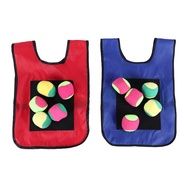 【AiBi Home】-Dodgeball Game Set - 2Pcs Kids Dodgeball Tag Sticky Vests with 10 Sport Balls for Indoor Outdoor Playground Games