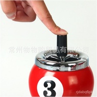 Rotary Press with Covers Enclosed Metal Ashtray Iron Billiards Creative Decoration Table Tennis Ashtray Large