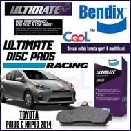 Bendix Ultimate Front  Brake Pad  Toyota Prius C NHP10 2014 DB1820 ULT+