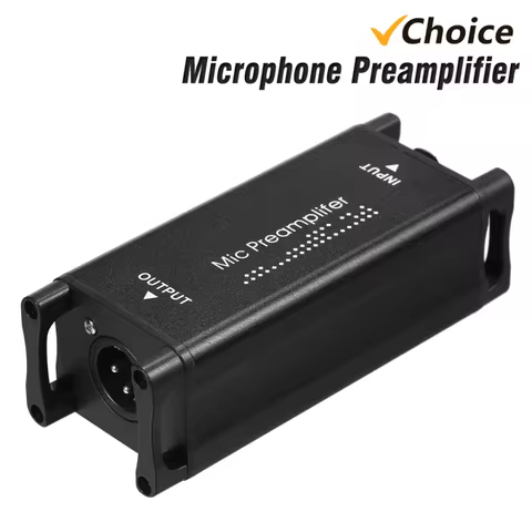 Mic Preamplifier Ultra-Clean Gain Microphone Preamplifier Audio Booster for Studio orHome Recording 