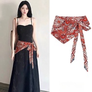 Fabric Girdle Girdle Girdle Triangle Silk Scarf Shirt Belt Simia Premium Fabric Girdle Girdle Girdle