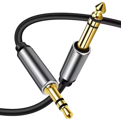Stereo Aux Cable 3.5mm to 6.35mm 1/4 Inch 6.5mm to 3.5mm 1/8 Inch TRS Jack Audio Cord for Laptop Gui