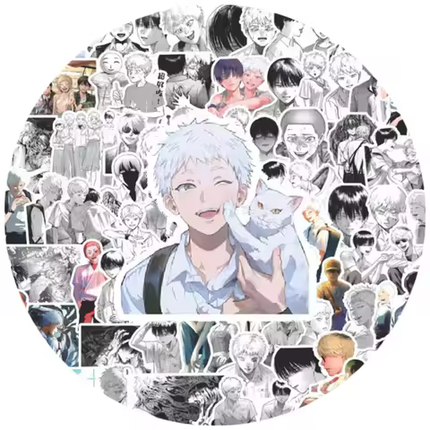 10/30/88pcs Anime Summer Hikaru Died Stickers Black White Manga Decals DIY Journal Notebook Cool Yos