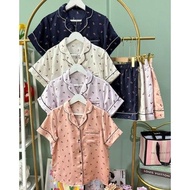 Set Piyama Gu By Uniqlo Satin Pajamas Motif Cherry Termurah Ready Terbaik