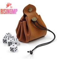 [risingmpS] PU Leather Dice Bag Tray Cute Drawstring Pouch Coin Purse Dice Storage Bag [New]