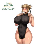 EARLFAMILY 13cm × 6.8cm My Hero Academia Big Breasts Himiko Toga Car Stickers Eye-catching Anime Dec