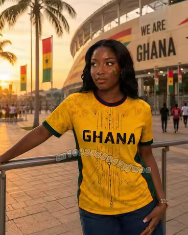 2026 Women Ghana Soccer fans Cheerleaders Uniform Jersey Personalized Football Jersey For Men Women 