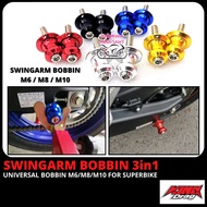 PADDOCK STAND BOBBIN FOR UNIVERSAL MOTOR SWING ARM COMBO DAPAT 3 SET SCREW