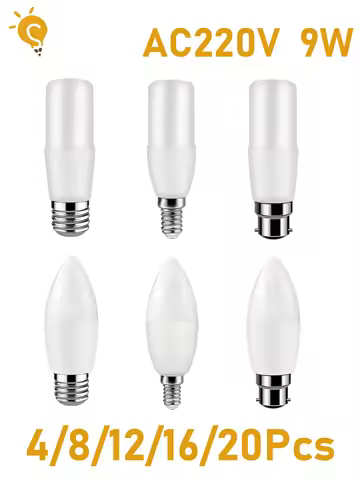 4-20PCS T37 C37 9W E27 E14 B22 Led Bulb Bombillas AC 220V Lamparas Lamp 3000K-6000K for Home Office 