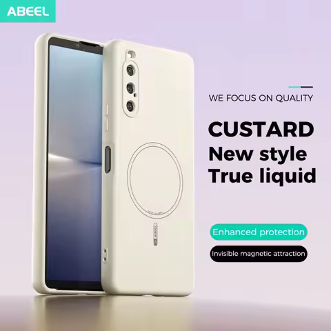 Magnetic Liquid Silicone Case For Sony Xperia 1 VII VI V 5 VI V 10 VI Magsafe Wireless Charge Skin F