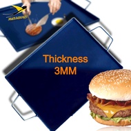 [Different Size] Metallogy Rectangular Hot Plate Pan Kuali Leper Grill Plate For Burger/ Roti John/ 