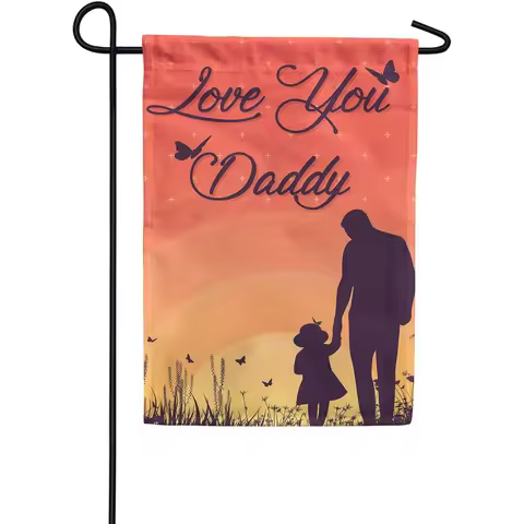Father's Day Garden Flag We Love You Dad Best Father Happy Father's Day 12x18 Inch Double Sided Outd