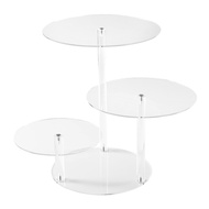 []-Round Acrylic Products Display Riser Stands 3 Tiers Cupcake Stand Mini Display Rack for Cake