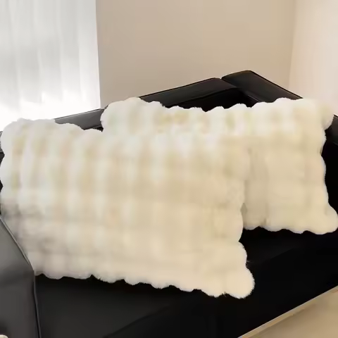 Winter Padded and Thickened 1pcs Pillowcases Home Textiles 48x74cm Solid Color High-grade 1 Pillow c