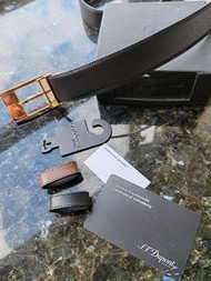 S. T Dupont真皮雙面兩用皮帶