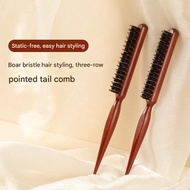Professional Bristle Comb Brush Soft Dutch Comb Wood Slim Brush Hairdresser Shaving Brush Comb Boar 