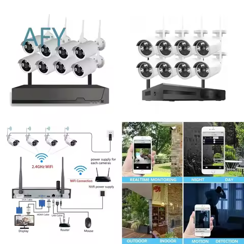 8CH 5MP WiFi CCTV Camera Kit with Audio Smart NVR System for Home Security Surveillance for Hikvisio