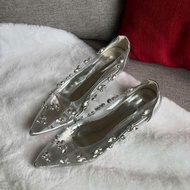 Giày bệt búp bê bạc quai mica trong đính đá cao cấp form đẹp tôn chân mẫu mới Trendy MT Shoes GN039