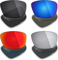 4 Pair Polarized Replacement Lenses for Spy Optic Cyrus Sunglass - Stealth Black/Fire Red/Ice Blue/S