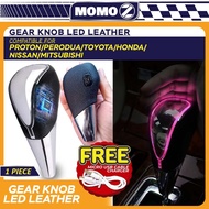 Car Universal Alphard Estima Bezza Myvi Axia Saga Persona City Gear Knob LED Leather Touch Automatic
