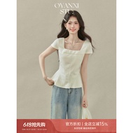 Summer Apricot Color Ruffle Top - Stylish & Slenderizing