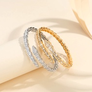Full Diamond Viper Series Snake Bone Bracelet Snake-Shaped Bracelet Female 18 Gold Open Snake Bone B