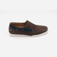 ShoeBest Brown & Army GreyFormal Leather Shoes Top Sider for Men " Hades " W8834