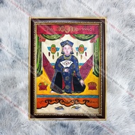 Antique Adoration painting 36x48cm in glossy fabric + genuine composite frame