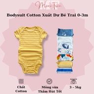 Bodysuit for Boys 0-3m, Cotton Short Sleeve Bodysuit for Newborn Babies up to 5kg
