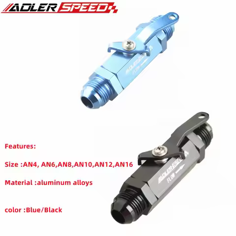 AN4 AN6 AN8 AN10 AN12 AN16 Aluminum Inline Fuel Filter Shut Off Valve Cut Off Valve Fitting w/ Cable