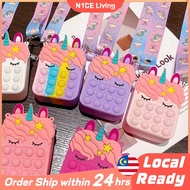 Unicorn bag Push pop it Fidget Toys Kids Coin Purse Smiggle Sling Shoulder Bag Unicorn Push Pop Bag Rainbow Pop ti Beg