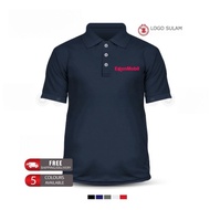 Baju ExxonMobil Sulam Polo Shirt Plain Cotton Microfiber Short-sleeved Loose Fit All-match Lelaki Be