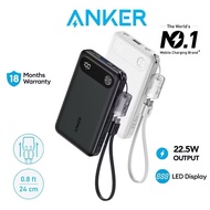 Anker Powerbank Powercore 10000mAh Portable Charger Built in USB C Cable Lanyard 22.5W Fast Charging