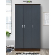 Wardrobe Clothes Almari Baju Cabinet 3 Door Pintu Wordrobe Closet Wadrobe Gerobok Kabinet Hanging Mu