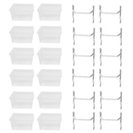 12 Pieces Pegboard Plastic Bins Kit - Pegboard Bins with Hooks - Pegboard Accessories Workbench Bins Fits to Peg Board