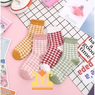 KOREAN/JAPANES DESIGN SOCKS/ CONFINEMENT SOCKS/ STOCKING BERPANTANG - CHECKER DESIGN