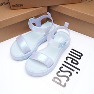Melissa สไตล์ใหม่ Melissa แพลตฟอร์มกว้างรองเท้าแตะหัวเข็มขัดหนาสบายๆและสบายรองเท้าเยลลี่