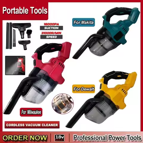 Fit Milwaukee 500W Electric Power Vacuum Cleaner with 6pcs Tubes 1800R Handheld Cordless Vacuum for 