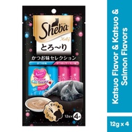car external accessories SHEBA Melty Katsuo & Katsuo Salmon (12g x 4) x 3 packs Cat Treats Cat Food 