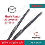 Mazda 3 (2014~2016)MK3 24+18" Wiper Blades Mazda 3 12"Rear Wiper